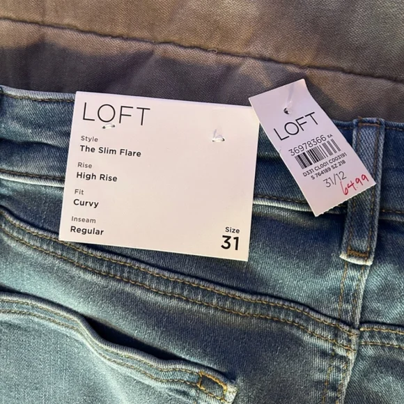 LOFT Blue Straight Leg Jeans Mid-Rise Classic - Picture 4 of 5